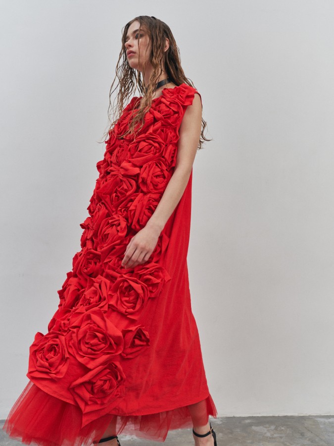 RED DRESS ROSES