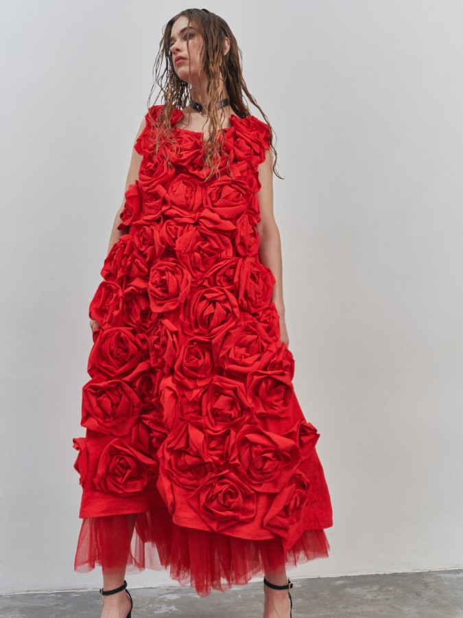 RED DRESS ROSES