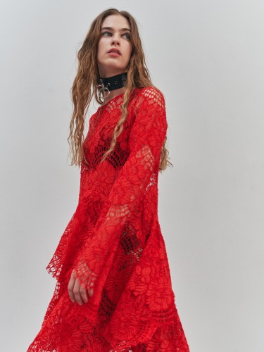 red lace dress