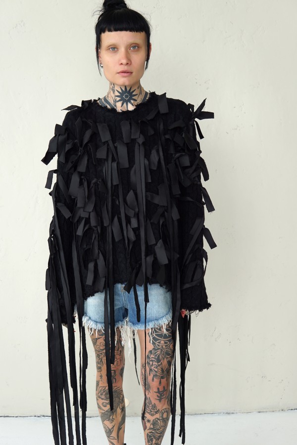 AVANT GARDE UNIQUE SWEATER WITH LONG STRIPES