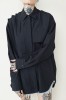 BLACK ASYMMETRICAL SHIRT LONDON