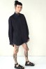 BLACK ASYMMETRICAL SHIRT LONDON