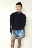 BLACK ASYMMETRICAL SHIRT LONDON