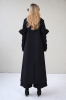 BLACK COAT WITH DETAILS ON THE SLEEVES