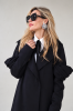 BLACK COAT WITH DETAILS ON THE SLEEVES