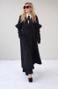 BLACK COAT WITH DETAILS ON THE SLEEVES