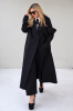 BLACK COAT WITH DETAILS ON THE SLEEVES