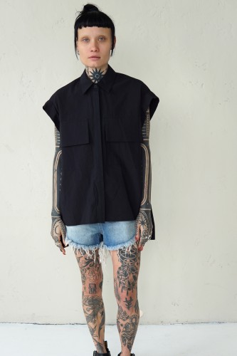 BLACK COTTON SHIRT TOKYO