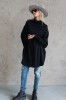 BLACK COZY WOOL BLOUSE 