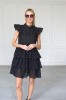 BLACK EMBROIDERED COTTON DRESS MONACO