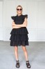 BLACK EMBROIDERED COTTON DRESS MONACO