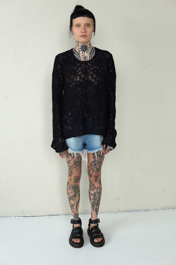 BLACK IRISH LACE BLOUSE