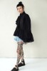 BLACK STYLISH BLOUSE WITH WIDE SLEEVES