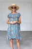 BOHO BLUE DRESS WITH SHORT SLEEVES