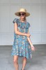 BOHO BLUE DRESS WITH SHORT SLEEVES