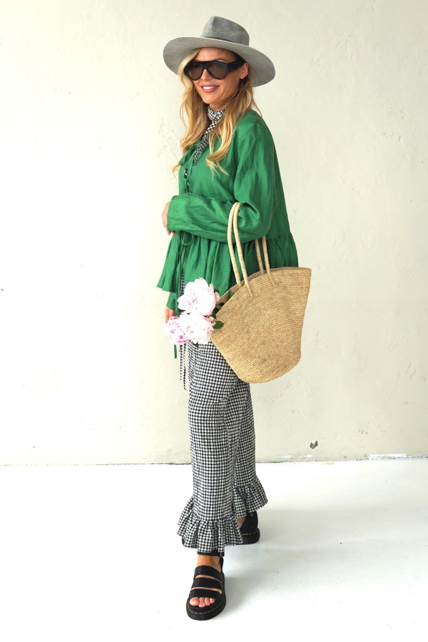 SUMMER COTTON PANTS WITH RUFFLES AT THE BOTTOM