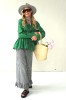 SUMMER COTTON PANTS WITH RUFFLES AT THE BOTTOM