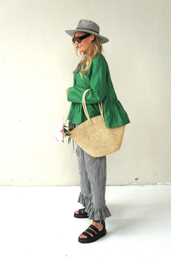 SUMMER COTTON PANTS WITH RUFFLES AT THE BOTTOM