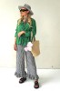 SUMMER COTTON PANTS WITH RUFFLES AT THE BOTTOM
