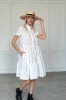 WHITE EMBROIDERED SHIRT DRESS