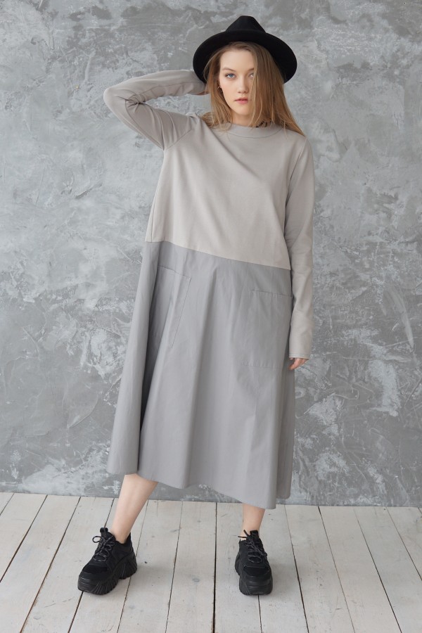 gray dress madrid 