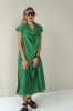 GREEN LONG LINEN DRESS