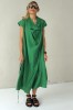 GREEN LONG LINEN DRESS