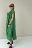 GREEN LONG LINEN DRESS