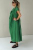 GREEN LONG LINEN DRESS