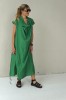 GREEN LONG LINEN DRESS