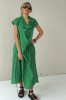 GREEN LONG LINEN DRESS