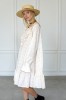 Embroidered cotton dress with details on the front