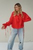 Luxurious linen blouse ties with laces