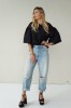 Luxurious jacquard blouse with puff sleeves