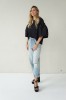 Luxurious jacquard blouse with puff sleeves
