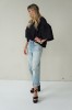 Luxurious jacquard blouse with puff sleeves