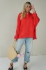 Impressive red loose-fitting shirt with pleats at the back