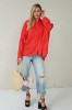Impressive red loose-fitting shirt with pleats at the back
