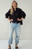 Black short jacquard shirt
