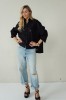 Black short jacquard shirt