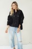 Black short jacquard shirt