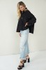 Black short jacquard shirt