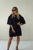 Luxurious jacquard dress with puff sleeves