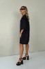 Luxurious jacquard dress with puff sleeves
