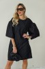 Luxurious jacquard dress with puff sleeves