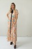 LONG FLOWING FLORAL DRESS WITH BLACK RIBBON