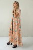 LONG FLOWING FLORAL DRESS WITH BLACK RIBBON