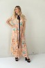 LONG FLOWING FLORAL DRESS WITH BLACK RIBBON
