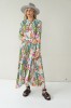 LONG, LIGHTLY FALLING VISCOSE FLORAL DRESS