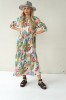 LONG, LIGHTLY FALLING VISCOSE FLORAL DRESS
